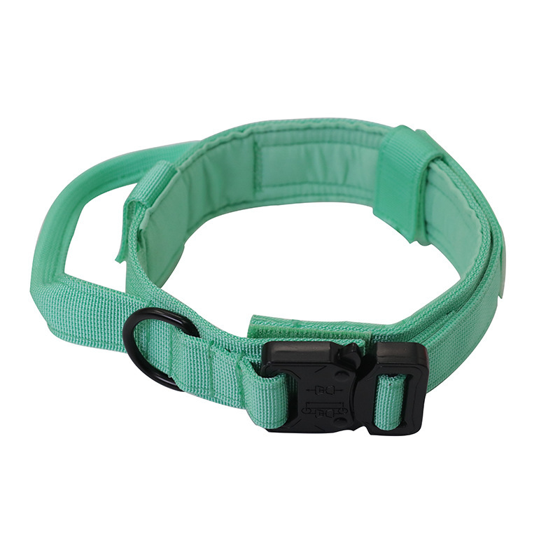 Collar de perro táctico-cian M-mediano