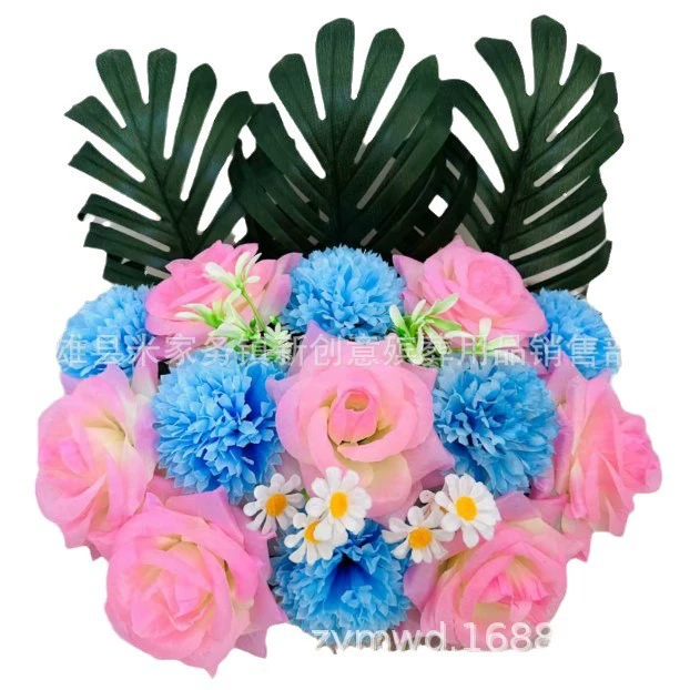 Qingming Festival realistic potted flowers forever memory memorial small black pot new funeral tomb sweeping offerings
