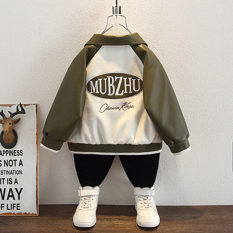 5784 Chaqueta para niños 2025 otoño nuevo estilo Chaqueta de cuero para niños Chaqueta de abrigo de bebé guapo