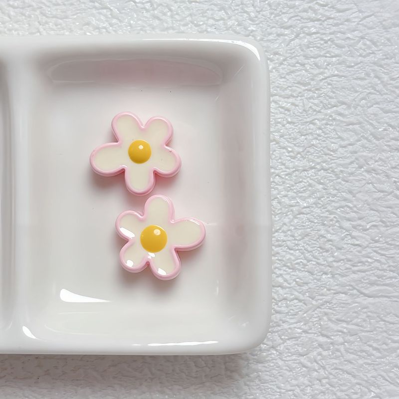 多巴胺烤漆滴油花朵直孔亚克力串珠diy手机链钥匙扣材料饰品配件|undefined