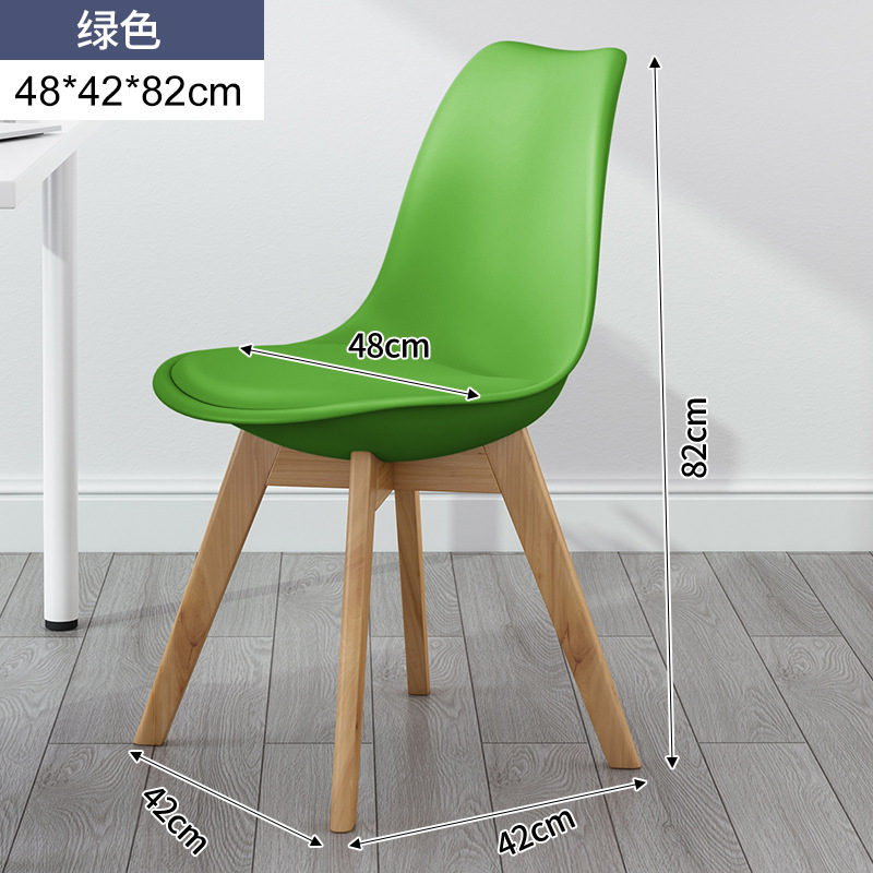 Silla de comedor nórdica hogar respaldo de plástico mesa de comedor y silla de madera maciza Eames silla simple mesa de comedor moderna taburete de comedor