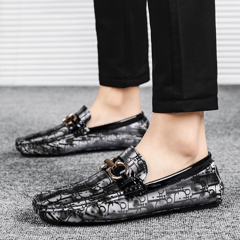 2023★D zapatos de cuero de los hombres de la gorrita tejida de la moda europea de la estación-tamaño