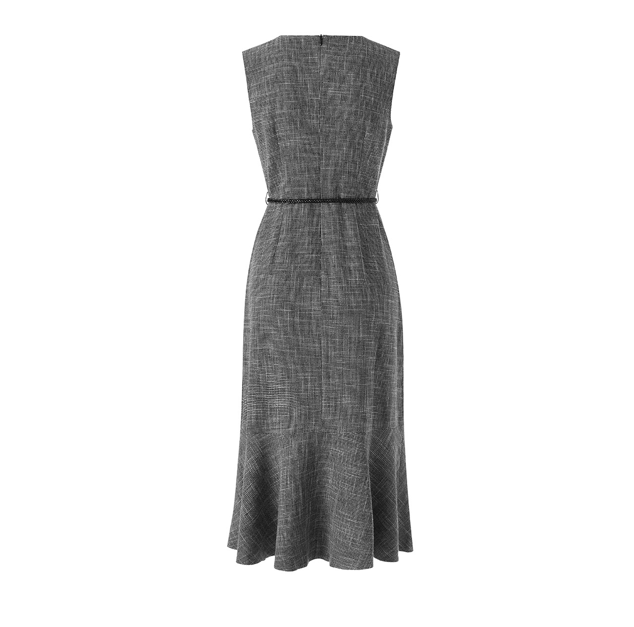 Đầm maxi nữ thắt eo tay ngắn cổ tròn, phong cách công sở dự tiệc — màu đen chi tiết 27