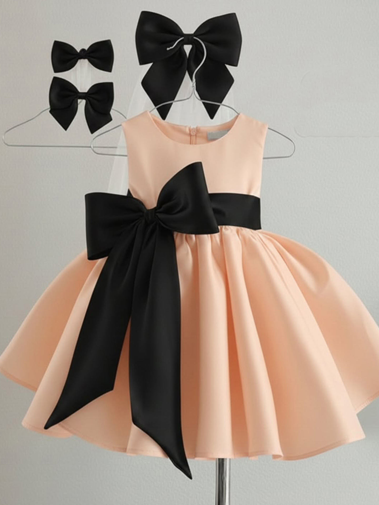 Fashionable cute children's small princess costume with bow, dress, piano performance costume, suit, new collection 3