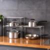 304不锈钢单层储物架 橱柜内分层架柜子多层厨房置物架台面放锅架