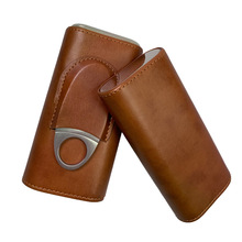 包邮现货两头五金雪茄套便携式套雪茄盒戈雅高端雪松木雪茄保湿盒