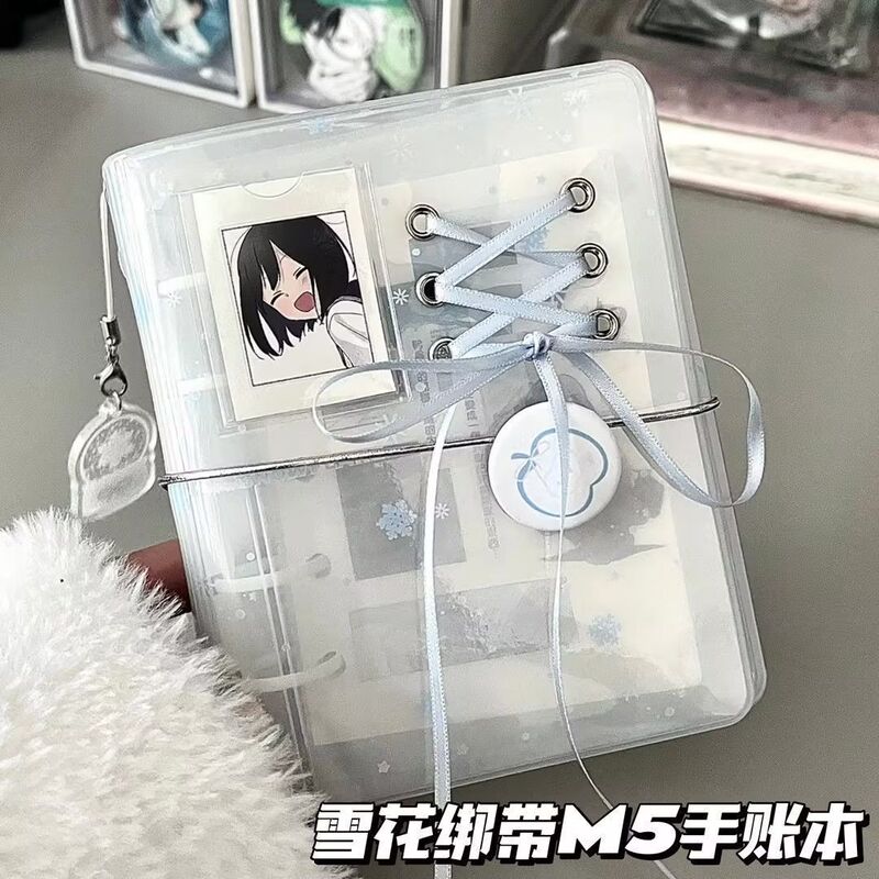 Snowflake Strap M5 Notebook Loose-Leaf Detachable DIY Niche Student Portable Diary Notebook Ins Style Snowflake Strap M5 Notebook Loose-Leaf Detachable DIY Niche Student Portable Diary Notebook Ins Style