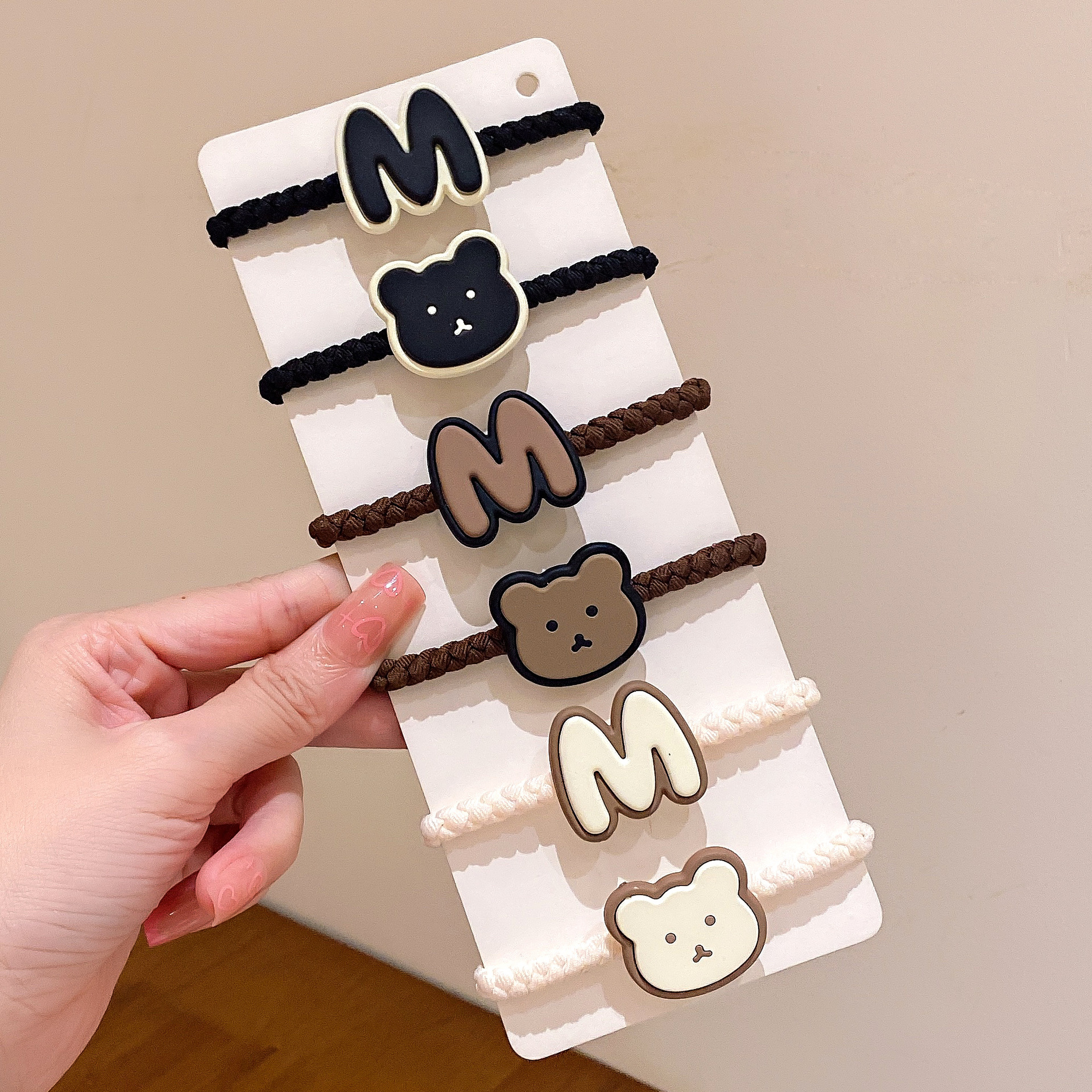 Banda de pelo de oso pardo hembra 2023 nueva cuerda de pelo para niños chica corbata de pelo banda de goma Linda cuerda de pelo de dibujos animados accesorios para el cabello