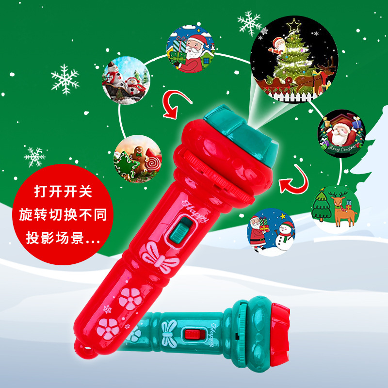 Navidad niños patrón luminoso juguete Navidad dibujos animados proyector linterna Navidad pequeño regalo