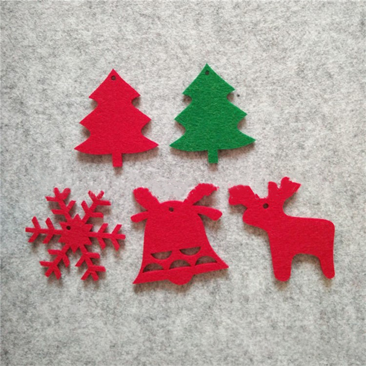 跨境简易设计双色加厚平整柔软舒适毛毡圣诞树装饰品手工DIY挂件