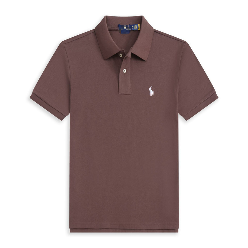 Cross-Border Men's Polo Shirt with Embroidered Pony Logo, Summer Turn-Down Collar, Business Casual, Simple Loose Fit, Large Size, Short Sleeve Cross-Border Men's Polo Shirt with Embroidered Pony Logo, Summer Turn-Down Collar, Business Casual, Simple Loose Fit, Large Size, Short Sleeve