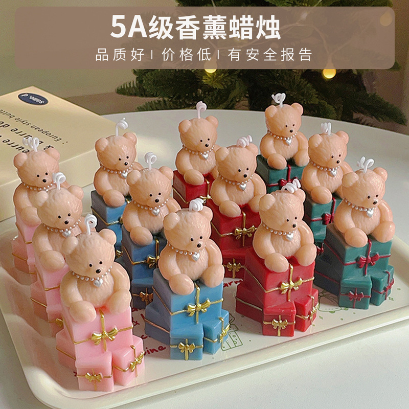かわいいキャンドルオーナメントクリスマスクリエイティブお土産誕生日ギフトキャンドルクロスボーダーベアアロマセラピーキャンドルカスタマイズ|undefined