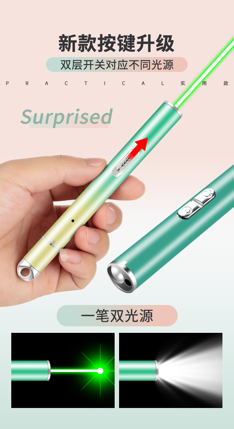 激光+白光二合一手电