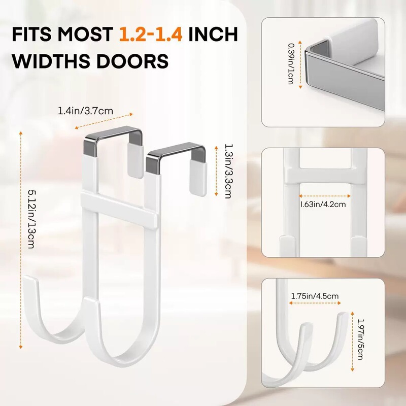 Cross-Border Rubber-Coated Metal Hooks, Door Hooks, Nail-Free Cabinet and Wardrobe Anti-Slip Coat Hooks, Protective Double Hooks Wholesale Cross-Border Rubber-Coated Metal Hooks, Door Hooks, Nail-Free Cabinet and Wardrobe Anti-Slip Coat Hooks, Protective Double Hooks Wholesale