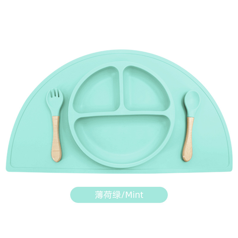 Vajilla de bebé de doble capa, mantel semicircular para niños, almohadilla de aislamiento térmico de silicona, posavasos creativos, almohadilla antideslizante, mantel de mesa, mantel occidental