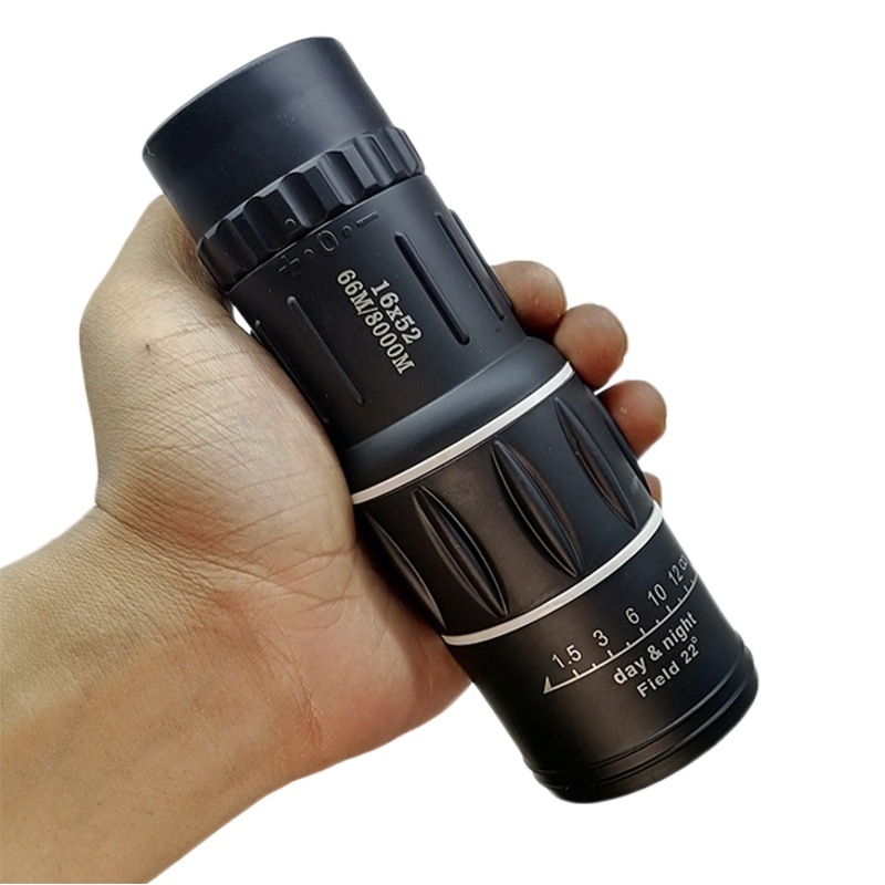 Fuente de alimentación directa de origen 16X52 HD de alta potencia de visión nocturna de baja luz al aire libre mirando gafas teléfono móvil foto clip telescopio monocular