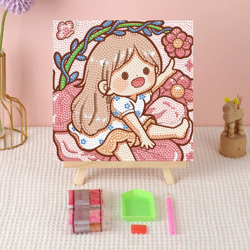 Алмазная вышивка (canvas) Genshin Impact DIY, 20×20 / 30×30, деревянная внутренняя рама и набор инструментов