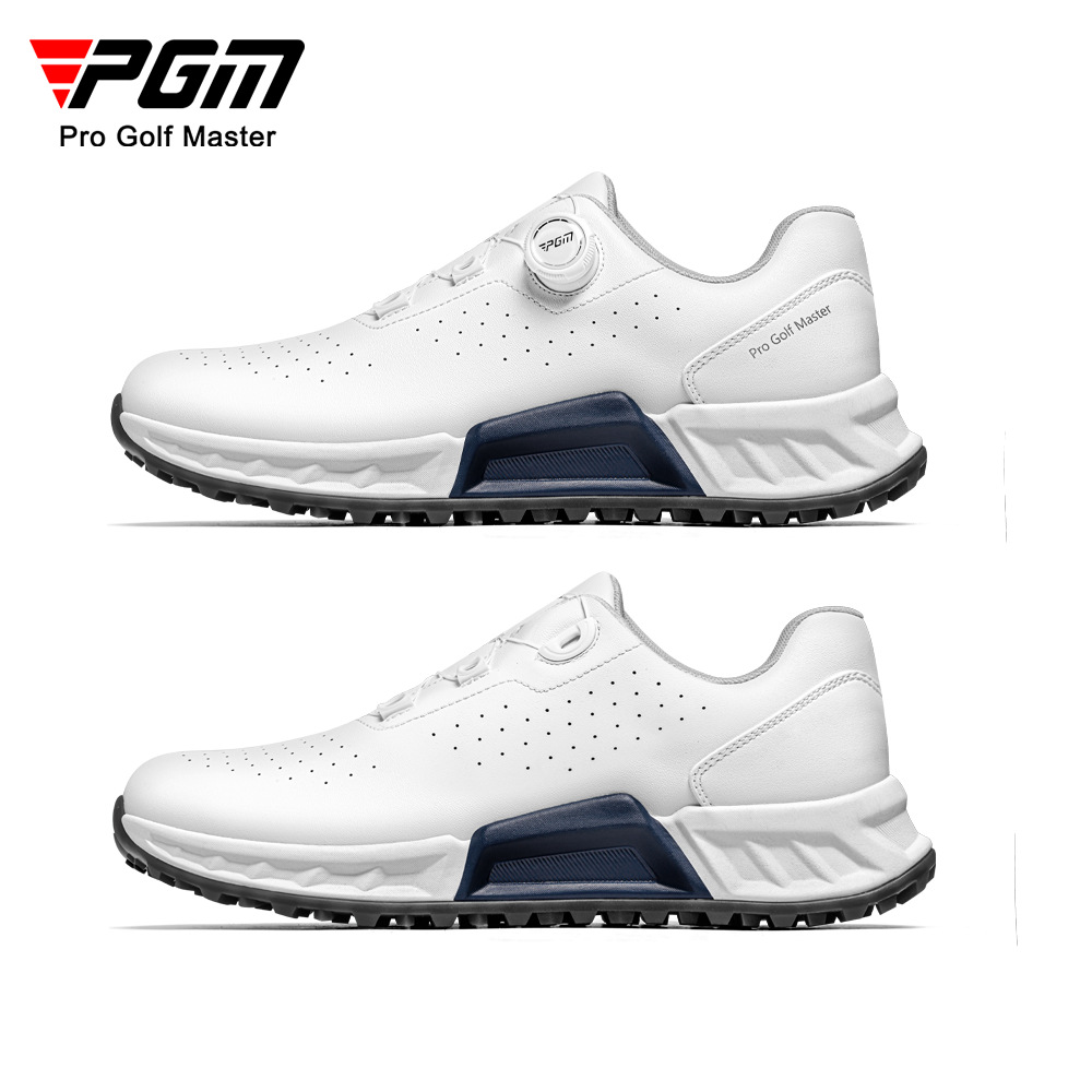 Giày Golf PGM Nam Đệm Phục Hồi Thoáng Khí Núm Dây — Màu trắng xanh [đệm đàn hồi/gai chống trượt được cấp bằng sáng chế/siêu thoáng khí] XZ428