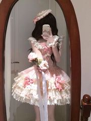 甜美可爱Lolita洛丽塔芭蕾公主连衣裙夏季新款时尚洋气蓬蓬蛋糕裙