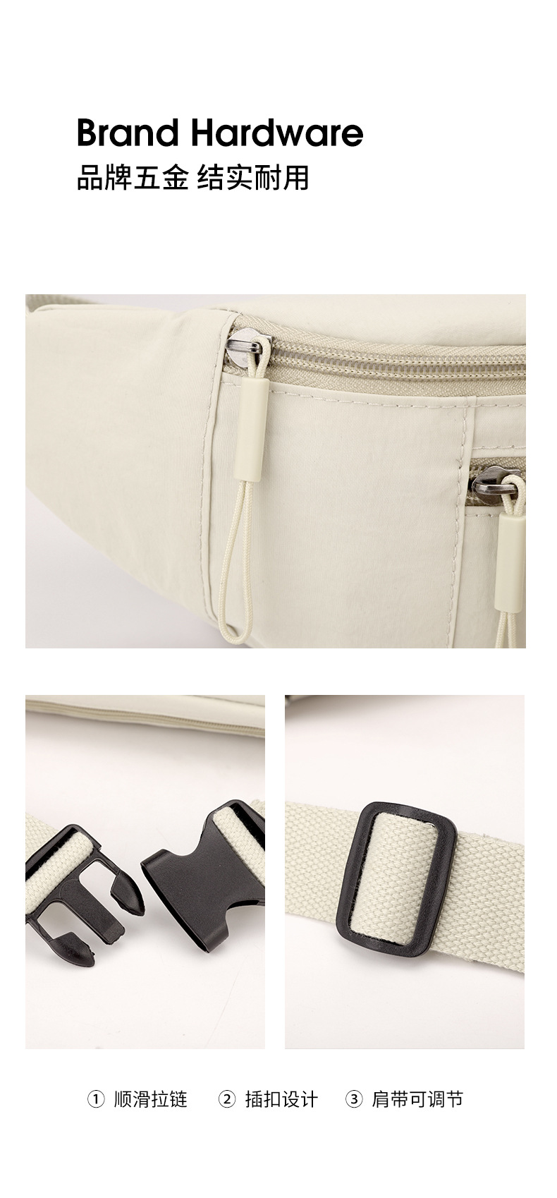 New sporty and casual waist bag for outdoor storage, simple solid color women's chest bag, crossbody backpack wholesale undefined