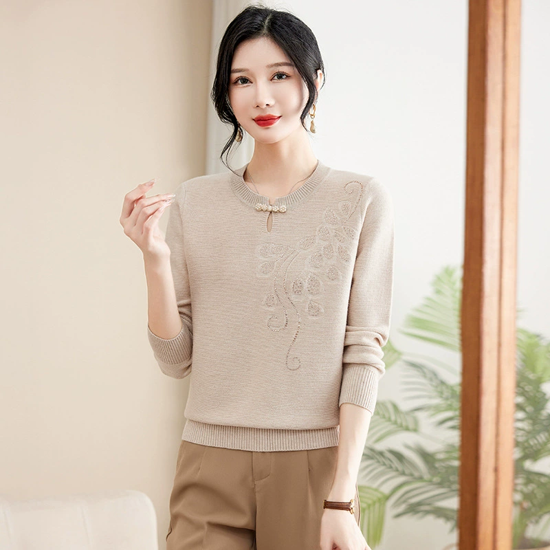 Новая китайская мама осенняя трикотажная рубашка новый иностранный свитер