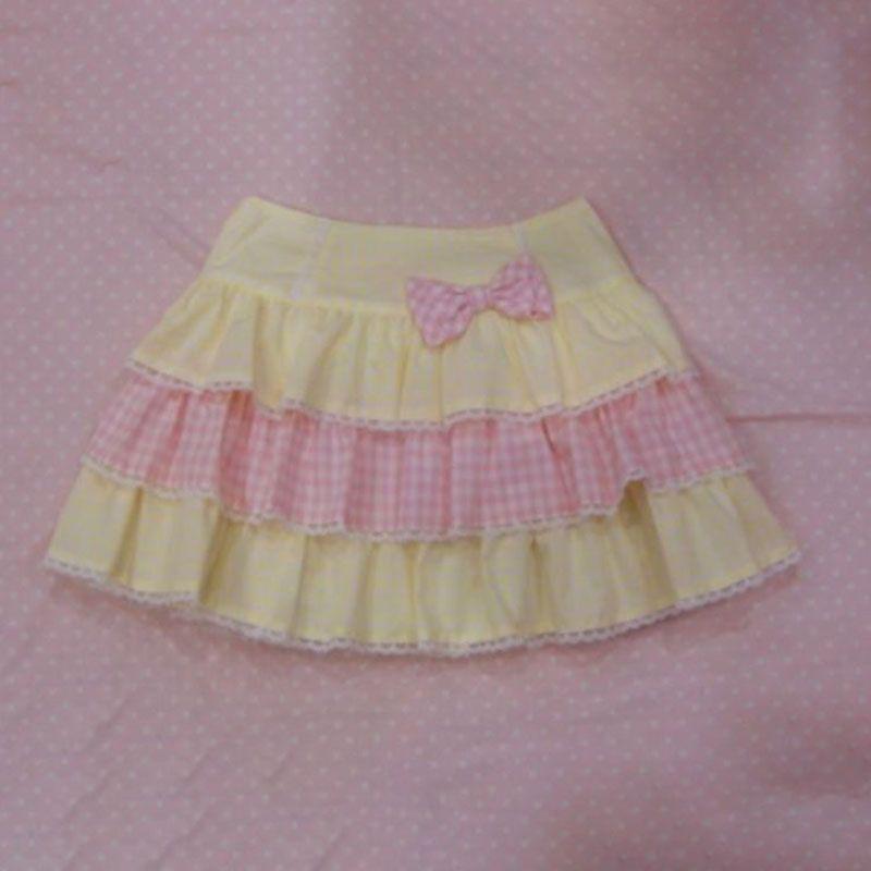 2025 New Summer Style Sweet Style Bow Decorated Splicing Lace A-Line Cake Skirt for Women