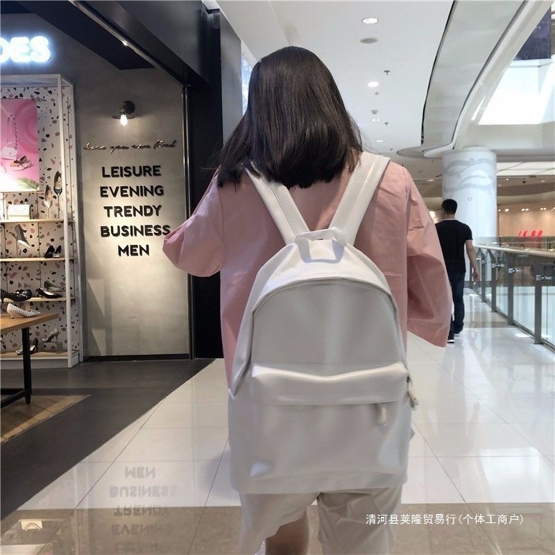 学生シンプルな無地バックパック高校生スクールバッグ女子学生韓国語バージョンシンプルな多用途旅行バックパック|undefined