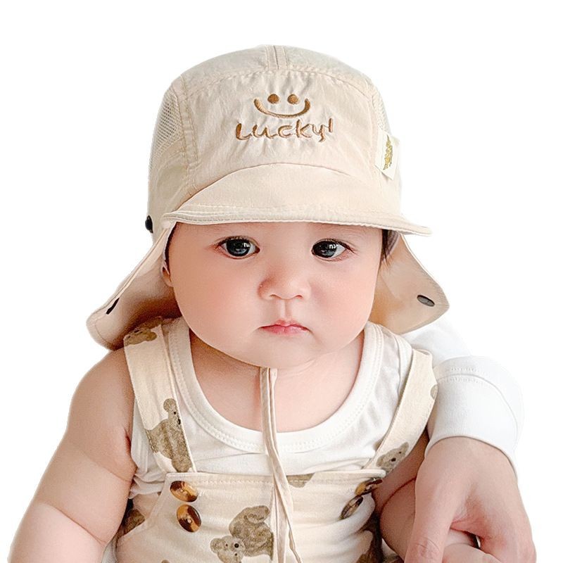 Sombrero de bebé estilo fino de verano, gorro de chal de secado rápido transpirable, gorro de visera para bebés, gorro de protección solar para niños y niñas