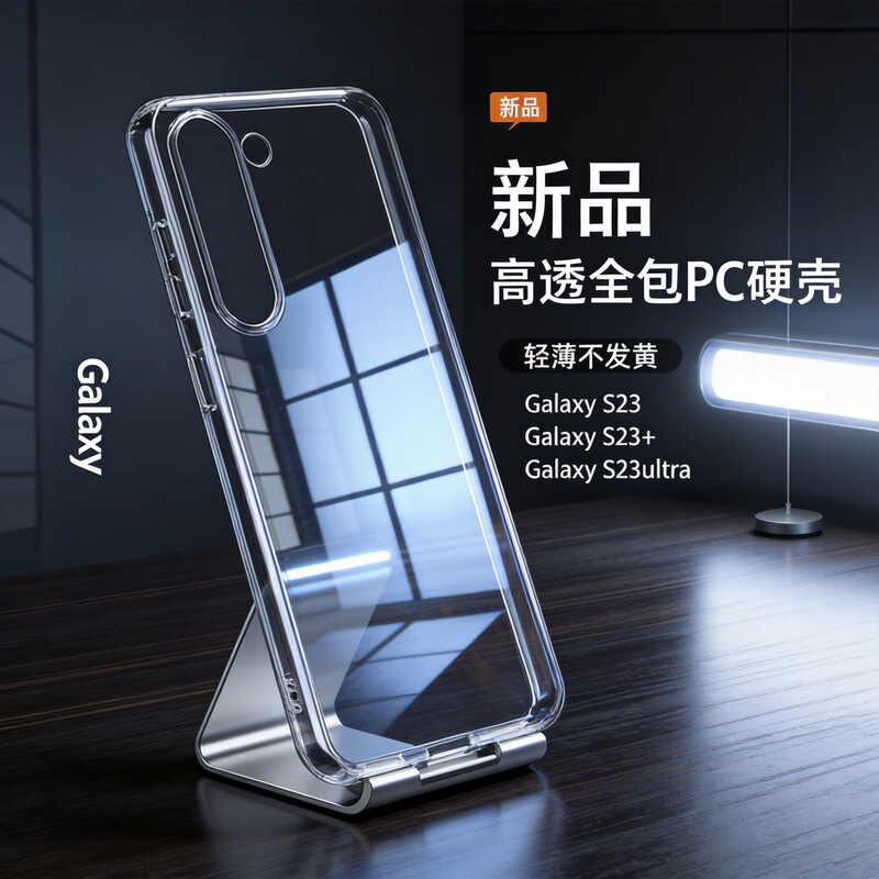 Suitable for Samsung S26 Mobile Phone Case Galaxyss25Ultra High-Definition Ice Transparent All-Inclusive Pc Hard Shell Transparent Material Shell