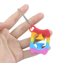 Factory-direct supply: Rainbow silicone finger grip with suction cup, featuring a unique and novelty design that makes fun sounds while providing stress relief and relaxation.