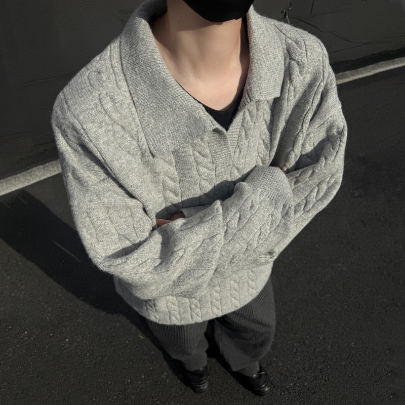 2026秋季杭州四季青圆领长袖青少年运动风宽松型针织衫,男装针织衫/毛衣,星座614
