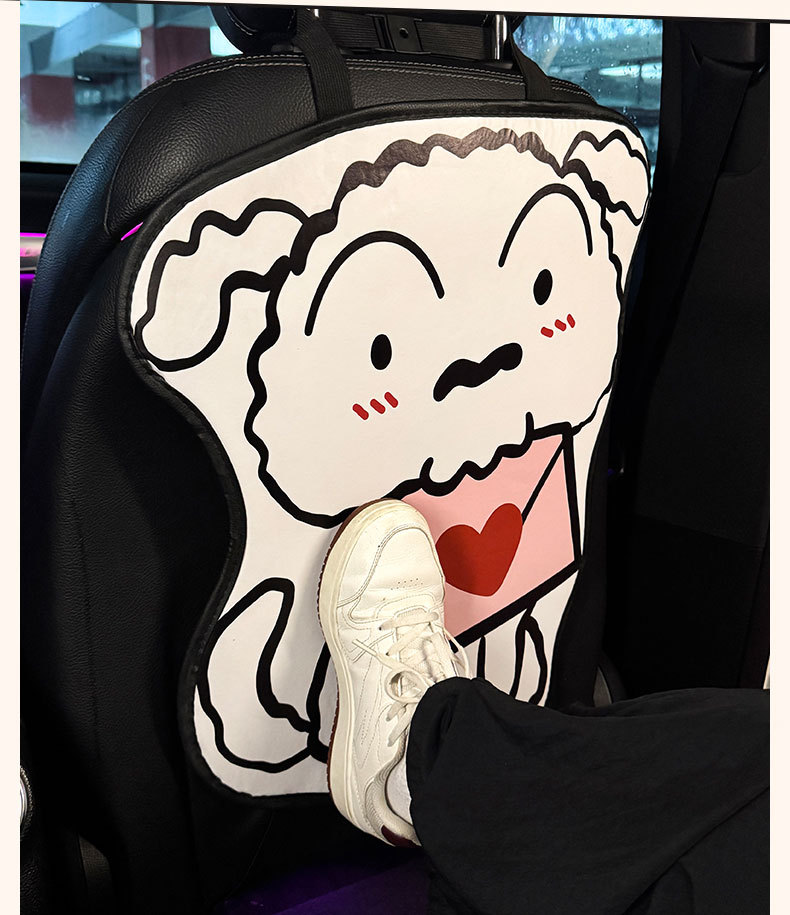 Long White Car Anti-Kick Pad Universal Rear Seat Back Anti-Dirty Protective Pad Car Rear Protective Pad