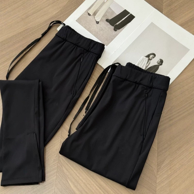2026 new women's casual pants, D-brand flared pants, super slimming, versatile trousers with an elastic waist