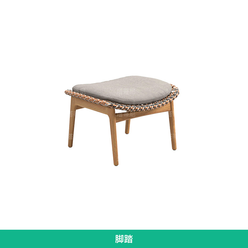 Sofá al aire libre mesa de centro combinación villa patio jardín ocio silla de ratán balcón al aire libre impermeable protector solar muebles de ratán image 13