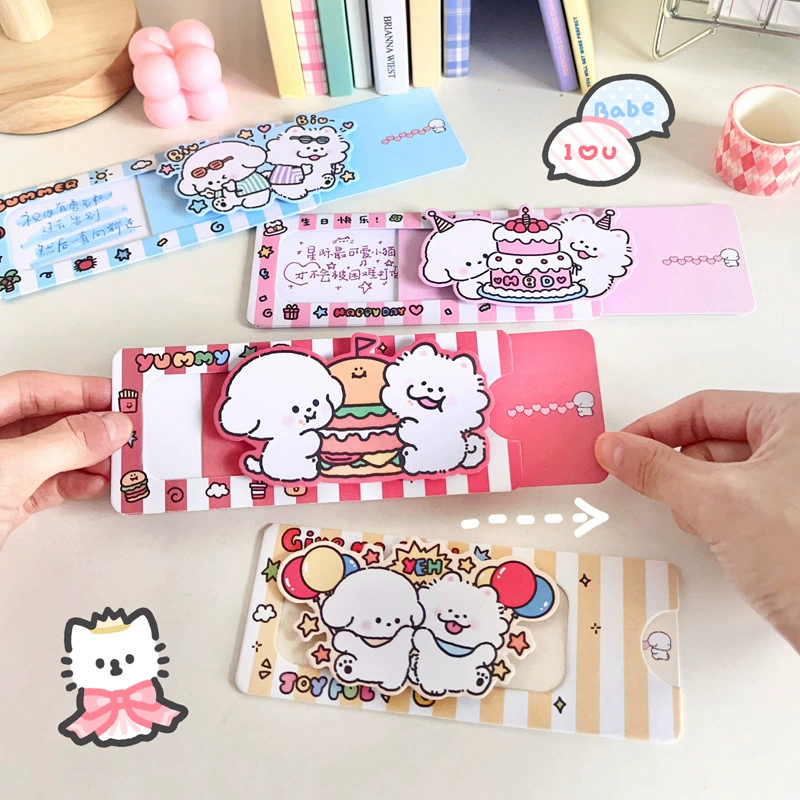 Ins милые рисующие сюрпризы поздравительные открытки ручной работы трехмерные благословения канцелярские товары мультфильм щенка день рождения признания поздравительные открытки