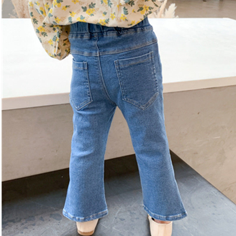 Corea de estilo extranjero primavera y otoño niños pantalones vaqueros de primavera y otoño niños pantalones de otoño para bebés de moda de otoño pantalones de boquilla
