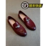 内增高圆头复古真皮单鞋