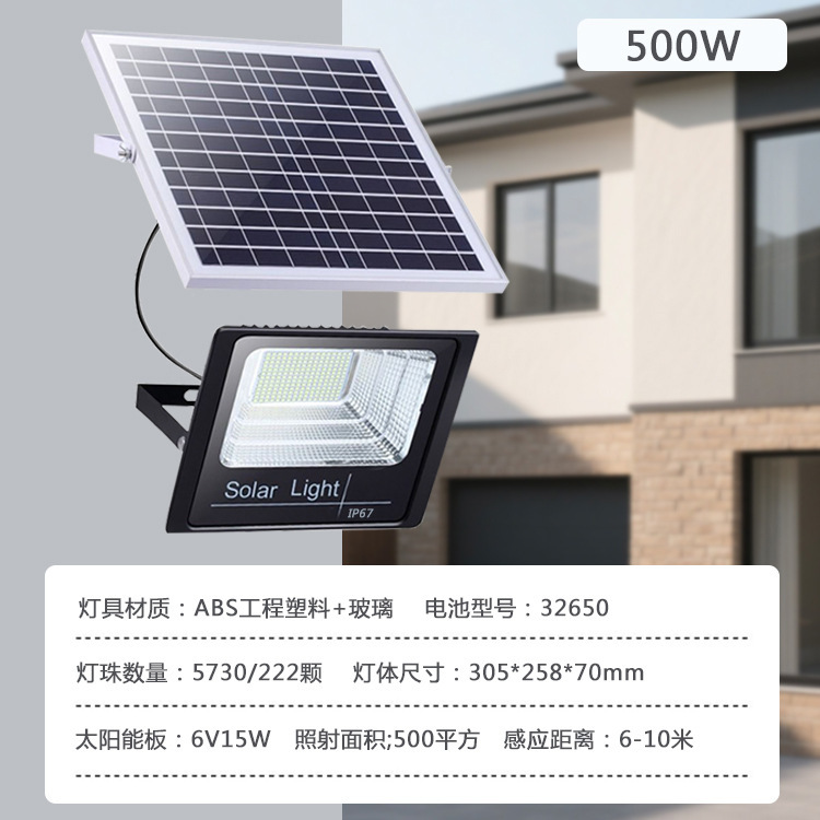跨境太阳能人体感应投光灯户外防水庭院灯led雷达感应路灯聚宝盆|undefined
