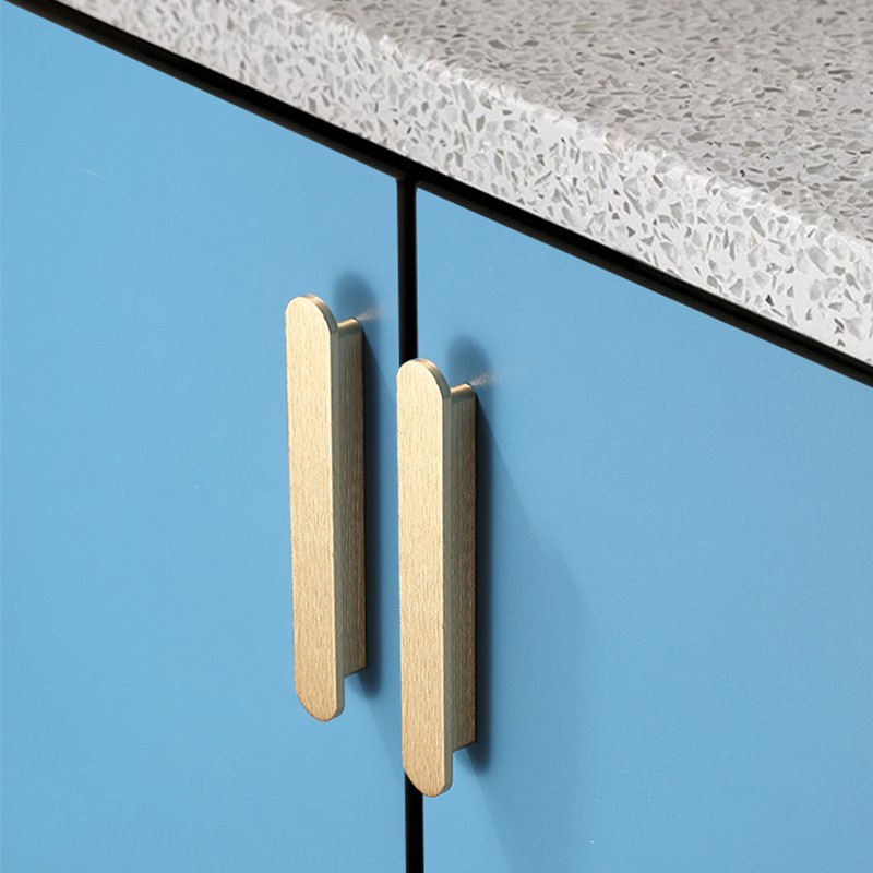 Golden light luxury wardrobe handle modern minimalist high-end minimalist cabinet door handle drawer gray handle aluminum