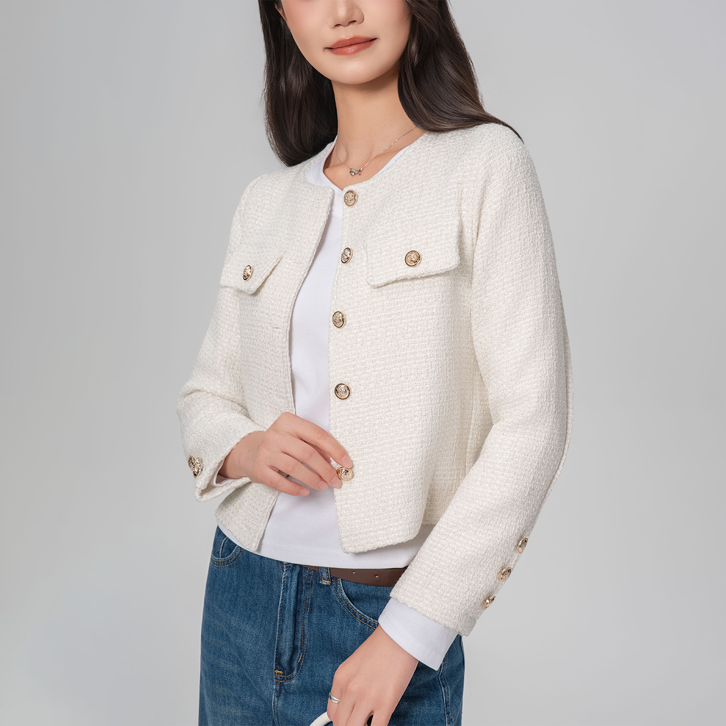 Chanel-Style Tops Guangzhou Shisanxing Women's Clothing Wholesale Autumn and Winter 2026 New Elegant Long-Sleeve Socialite Coat for Women