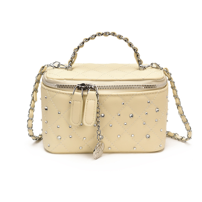 Cadena de diamante caja de mano pequeña bolsa cuadrada de mujeres ventas calientes nueva moda lujosa ligera versátil mochila