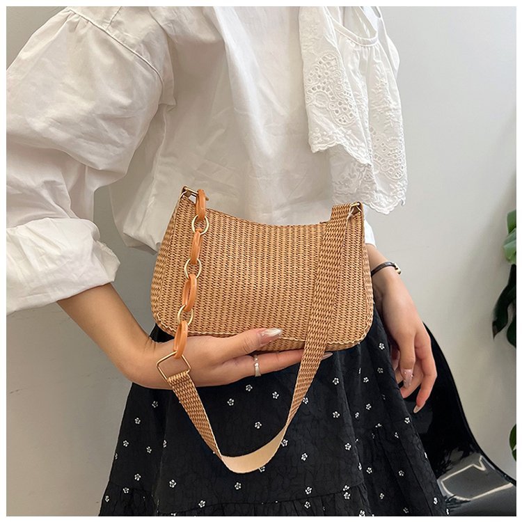 New Handheld Small Bag Single Shoulder Bag Fashionable Retro 2024 Corduroy Underarm Stick Bag Handbag for Women_voghion.com