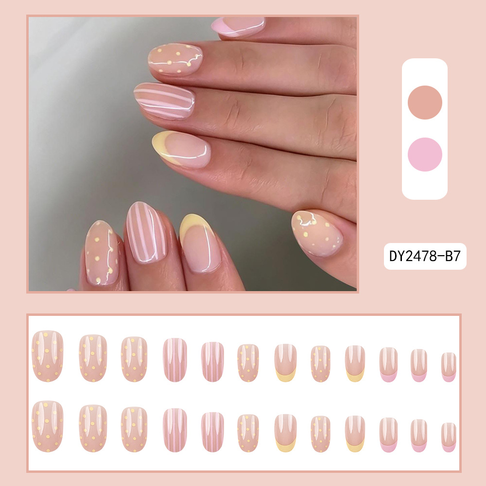 Uñas postizas transfronterizas cortas, medianas y largas, parches de uñas de comercio exterior