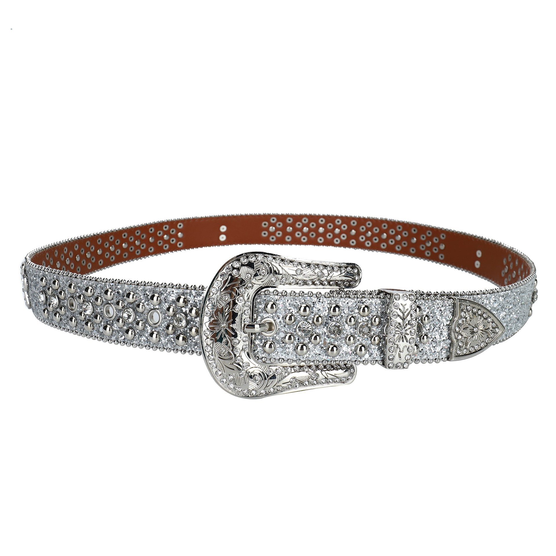 Correa de diamantes de imitación de destello de plata transfronteriza europea y americana Correa de mujer con incrustaciones de diamantes de imitación completa tendencia de la personalidad de la moda de las mujeres al por mayor