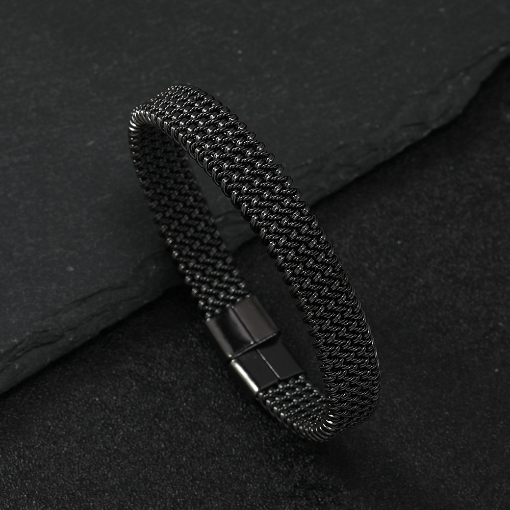 Hot selling fashion stainless bracelet, niche wave opening wire titanium steel elastic bracelet jewelry_voghion.com