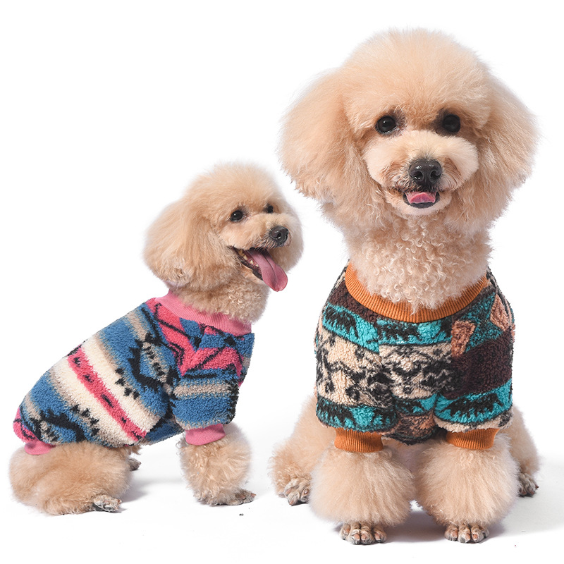 Ropa para mascotas Otoño e Invierno Polar cuello redondo pullover ropa para perros forrada de lana polar engrosada perro de peluche ropa para perros de lucha