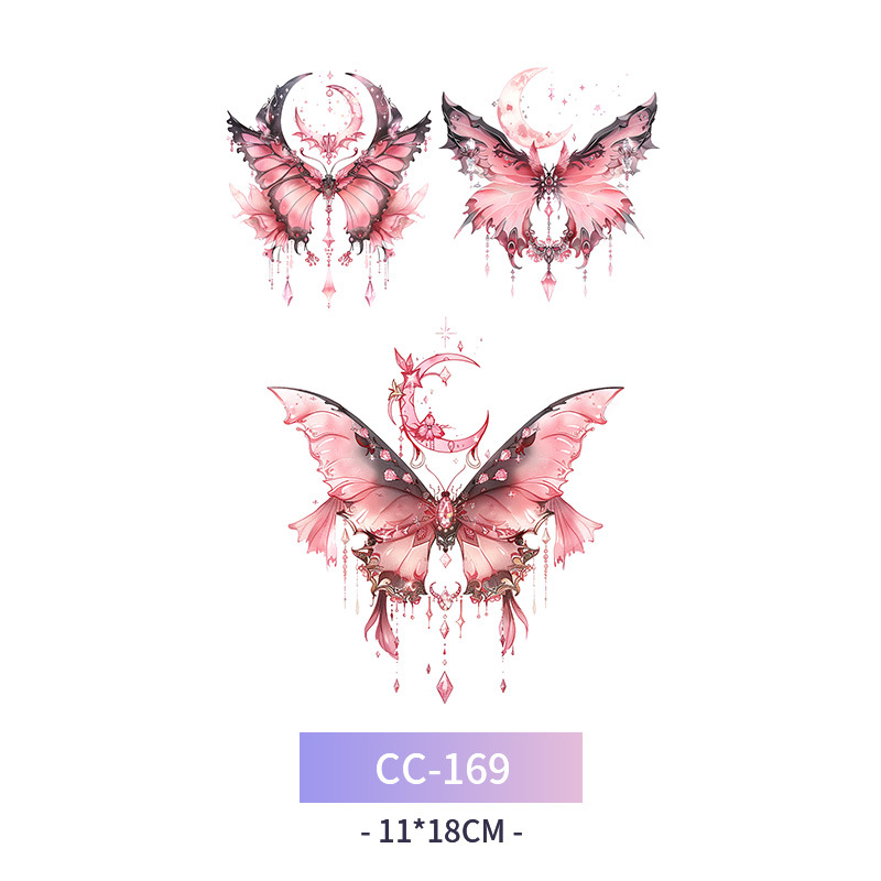 Transfronterizo en stock al por mayor de halloween colorido mariposa tatuaje pegatinas simulación sangrienta cicatriz pegatinas divertidas pegatinas impermeables