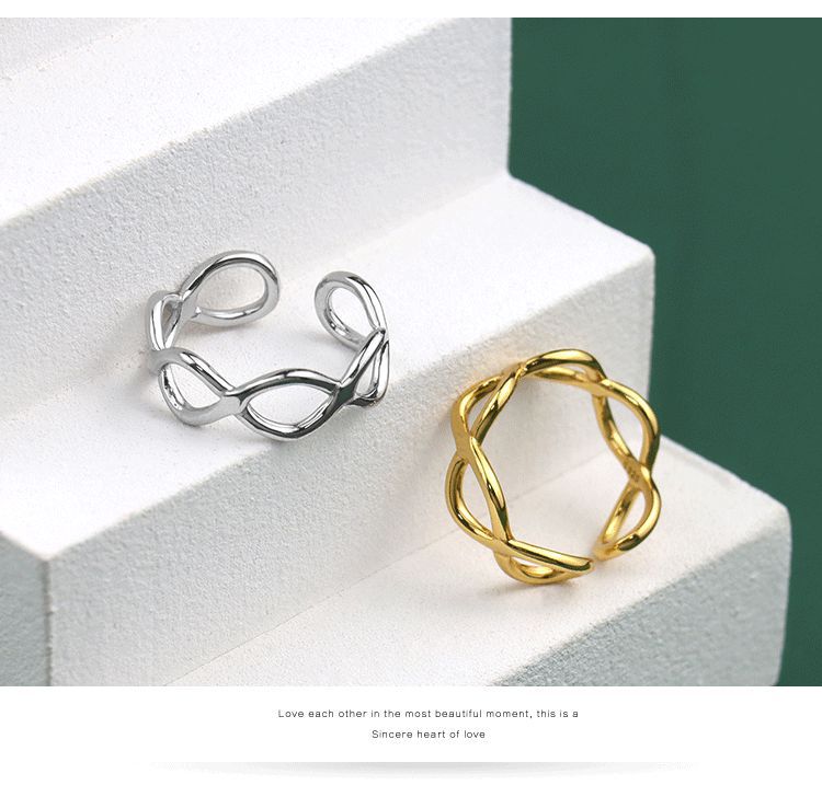 Korean personality hollow ring niche design sense geometric open ringpicture18