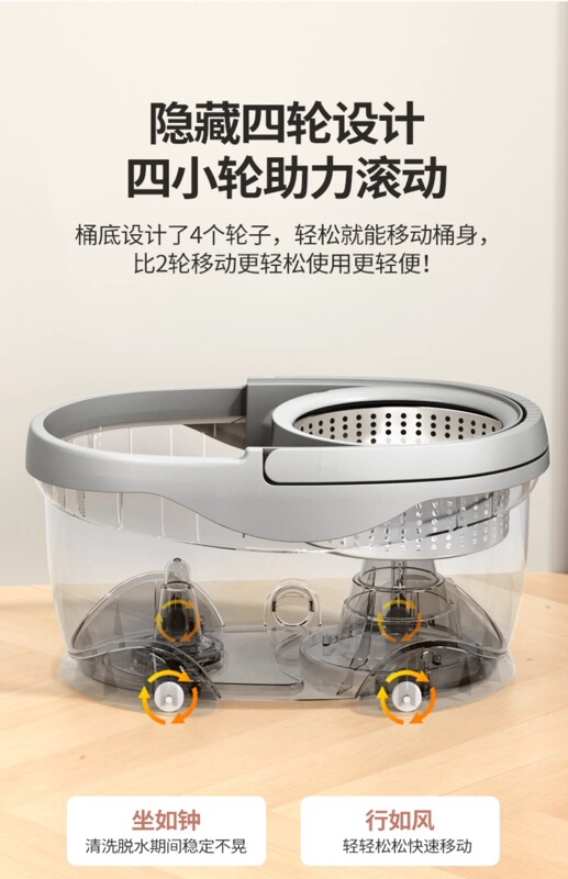 Wholesale Hand-Free 2025 New Model Drive Dehydration Spin Mop Bucket Floor Cleaning Rotating Mop Bucket One-Step Clean