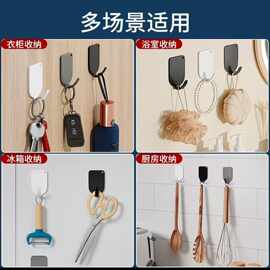 免打孔锈钢粘钩强力无痕挂钩浴室毛巾挂衣钩厨房承重壁挂金属钩